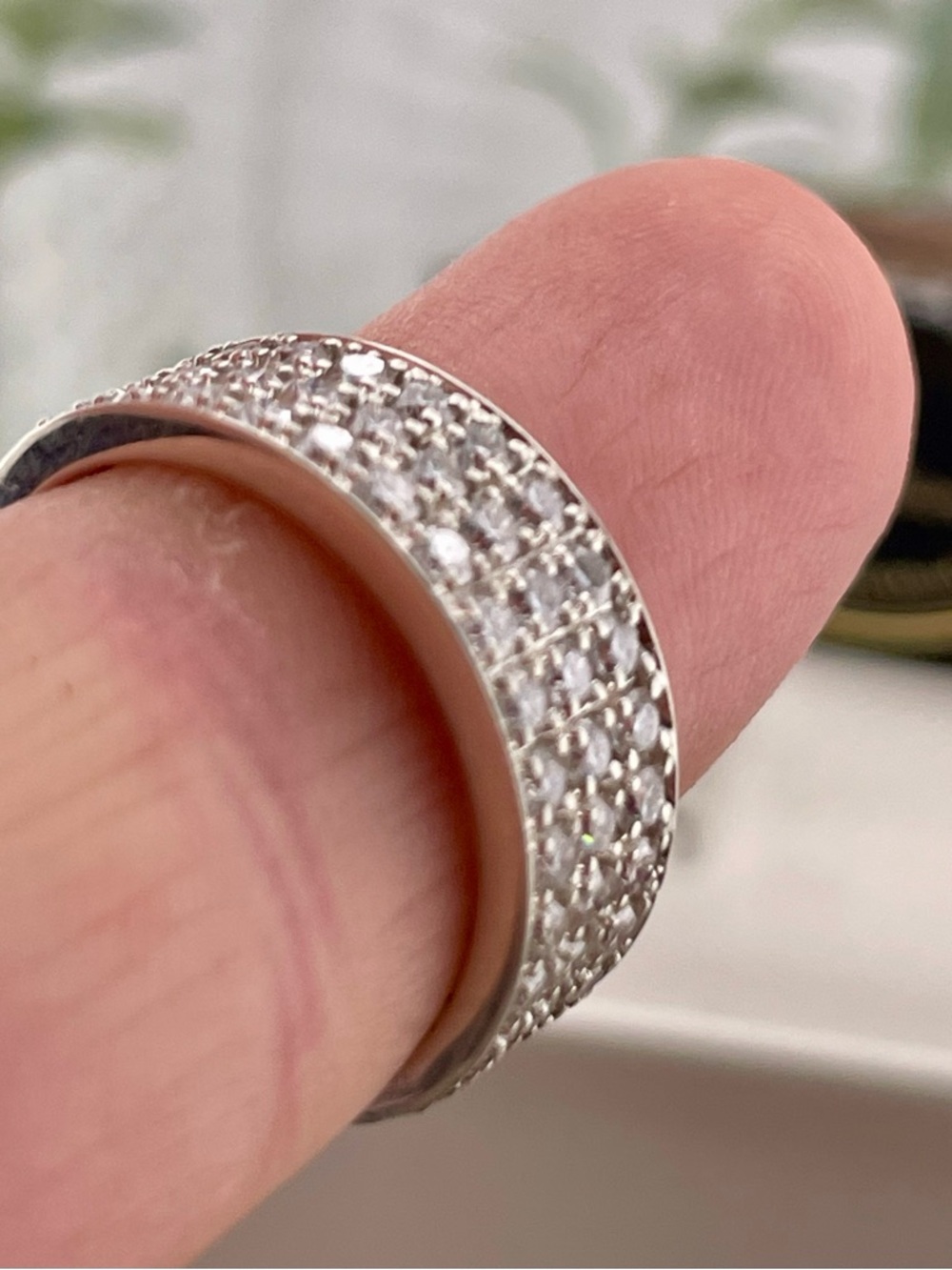 1.35ct Diamond Ring band 925 Sterling Silver. Wide band - Picture 10 of 12